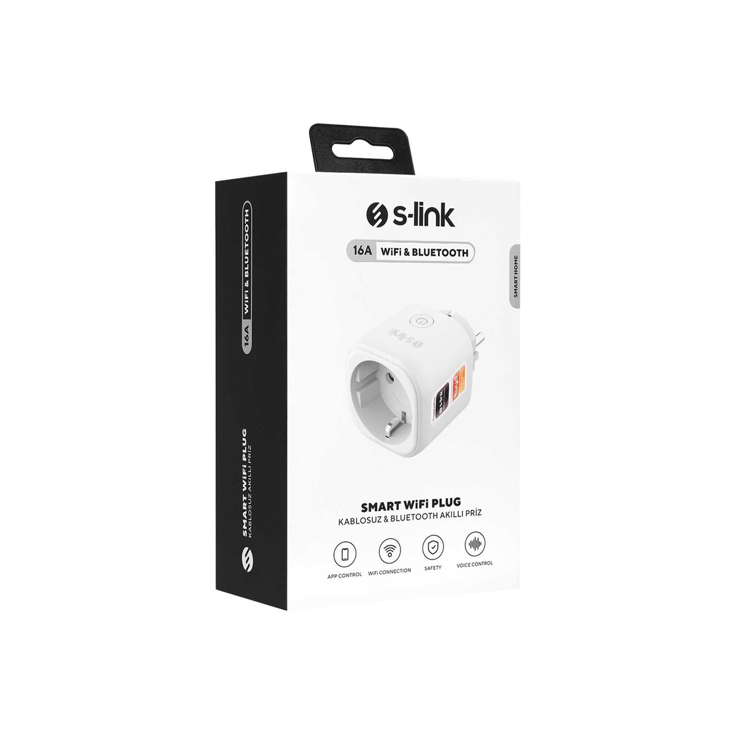 S-link SL-14 16A 2.4 Ghz Wifi-BT TUYA Destekli Akım Korumalı Akıllı Priz