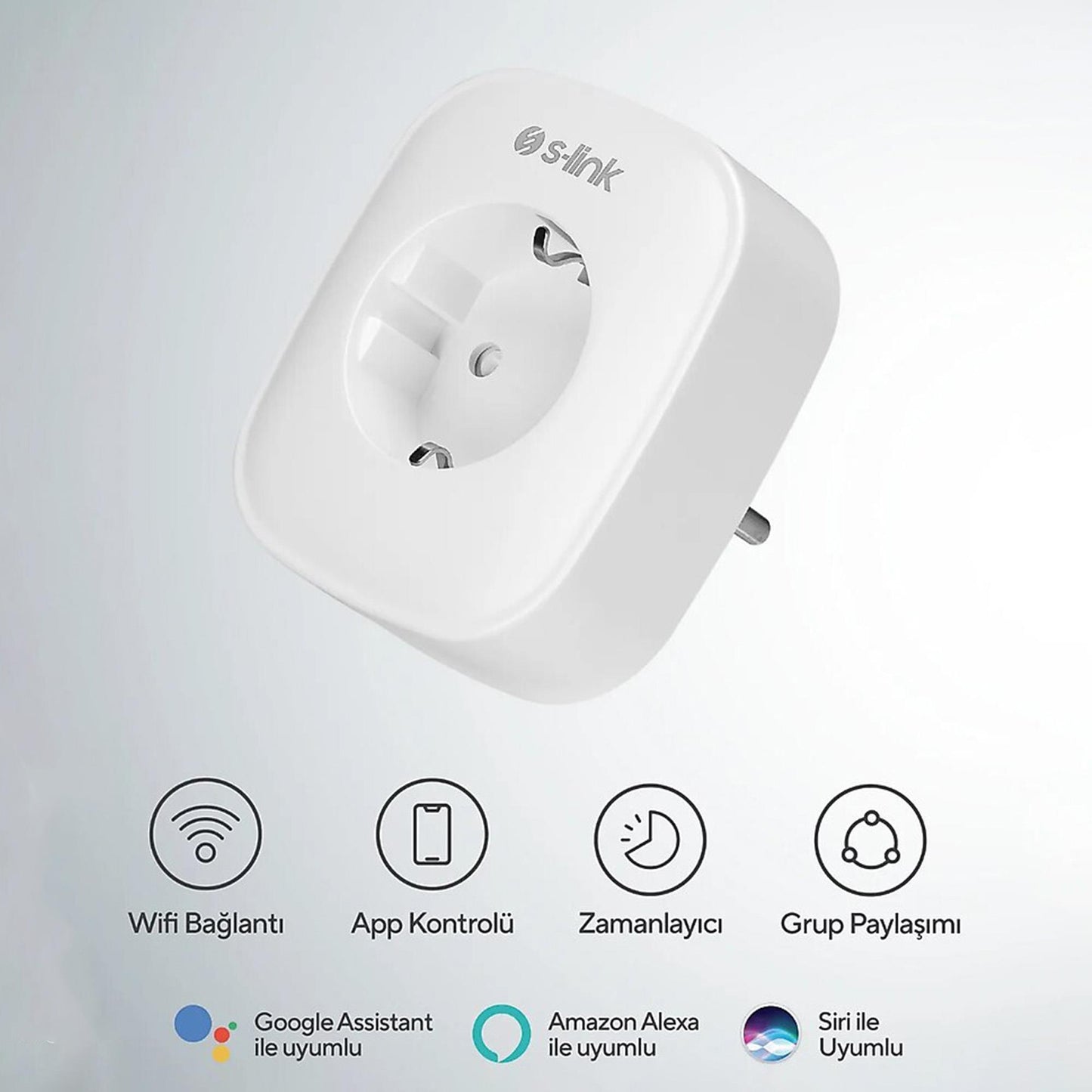 S-Link SL-15 PowerKing 16 Amper Enerji Izlemeli Akıllı Priz Wifi Tuya Destekli