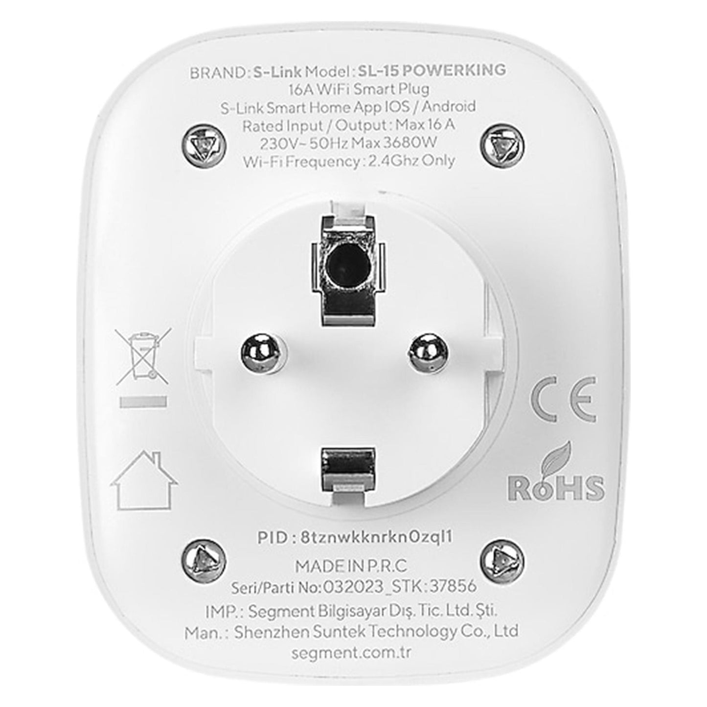 S-Link SL-15 PowerKing 16 Amper Enerji Izlemeli Akıllı Priz Wifi Tuya Destekli