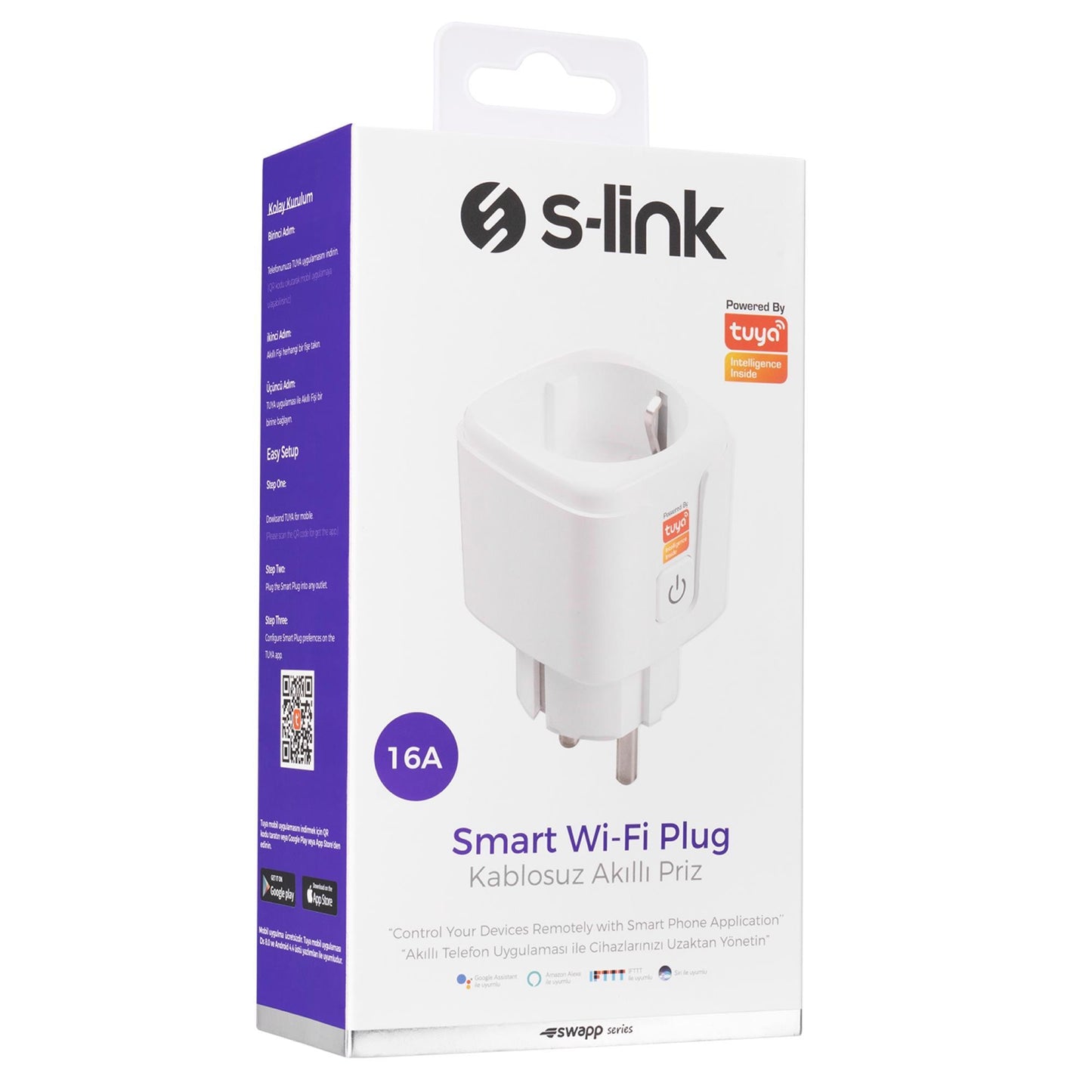 S-Link Swapp SL-01 16 Amper Akıllı Priz Wifi Tuya Destekli