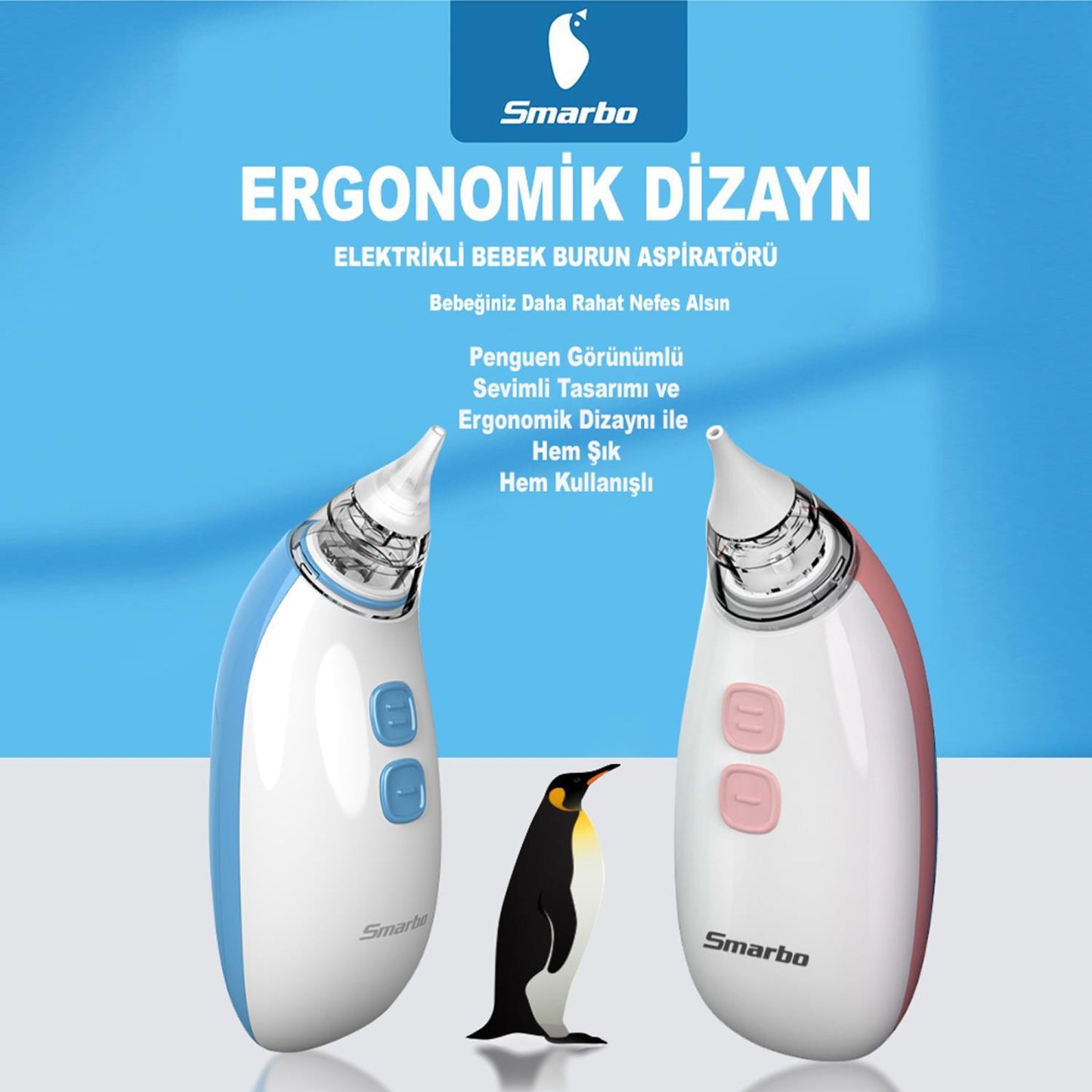 Smarbo X30 Taşınabilir, Elektrikli, Profesyonel, Ergonomik Bebek Burun Aspiratörü