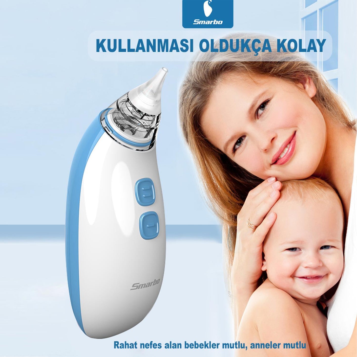Smarbo X30 Taşınabilir, Elektrikli, Profesyonel, Ergonomik Bebek Burun Aspiratörü