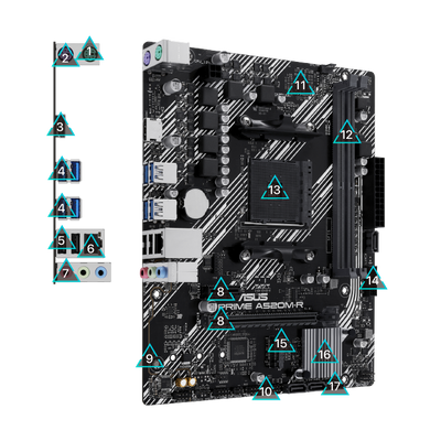 ASUS PRIME A520M-R A520 DDR4 (Vga Yok) GLan mATX HDMI M2 USB3.2 AM4 AMD Anakart