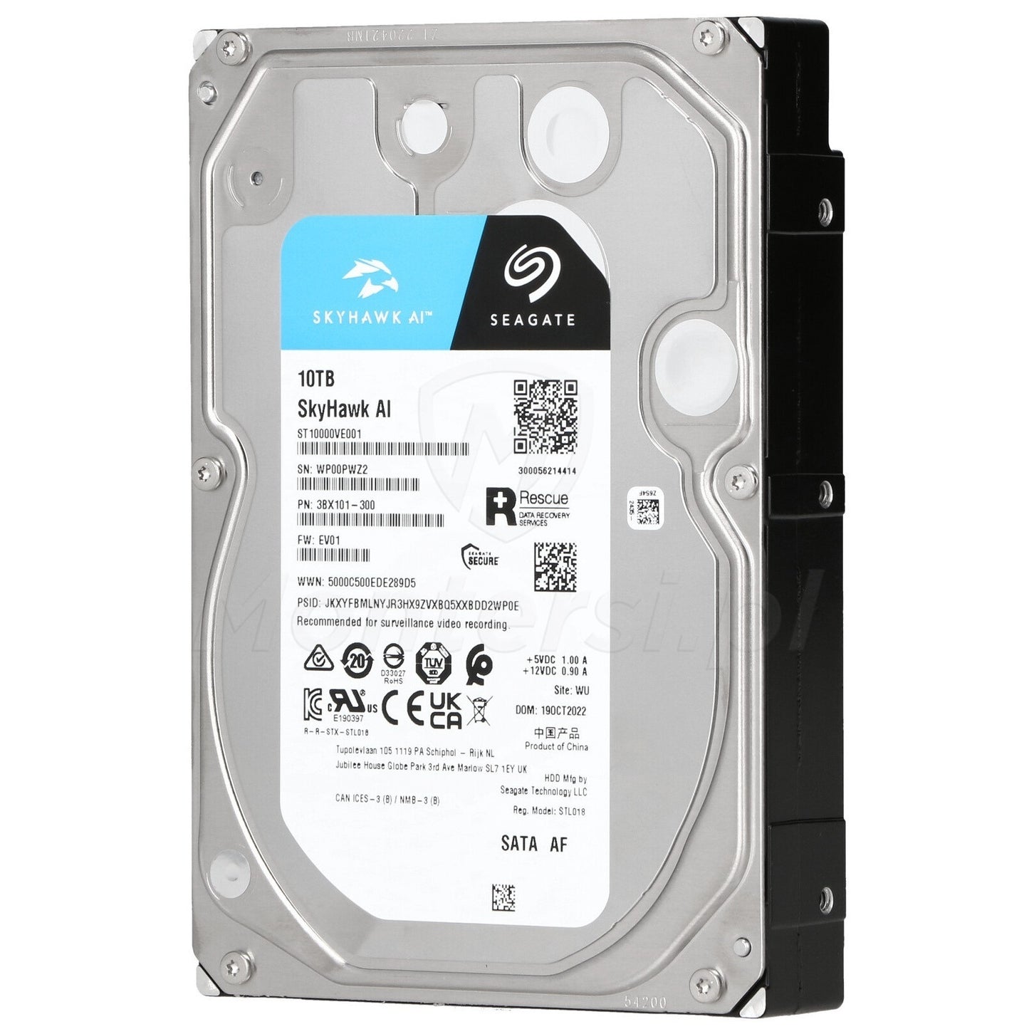 SEAGATE ST10000VE001 SKYHAWK AI 3.5" 10TB 7200rpm 256mb SATA (TR Seagate Garantili) 7/24 Harddisk