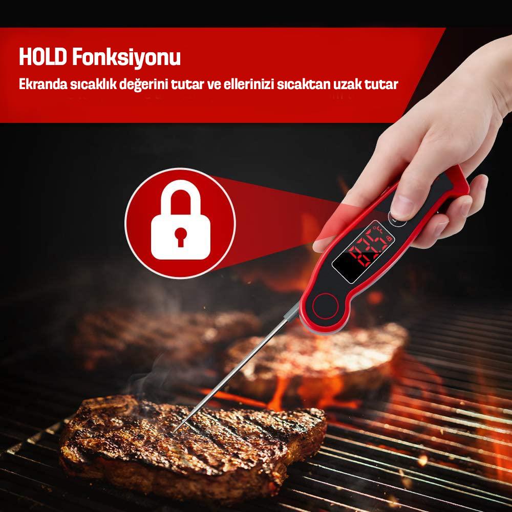 ThermoPro TP19 Su Geçirmez Katlanabilir Gıda Pişirme Termometresi
