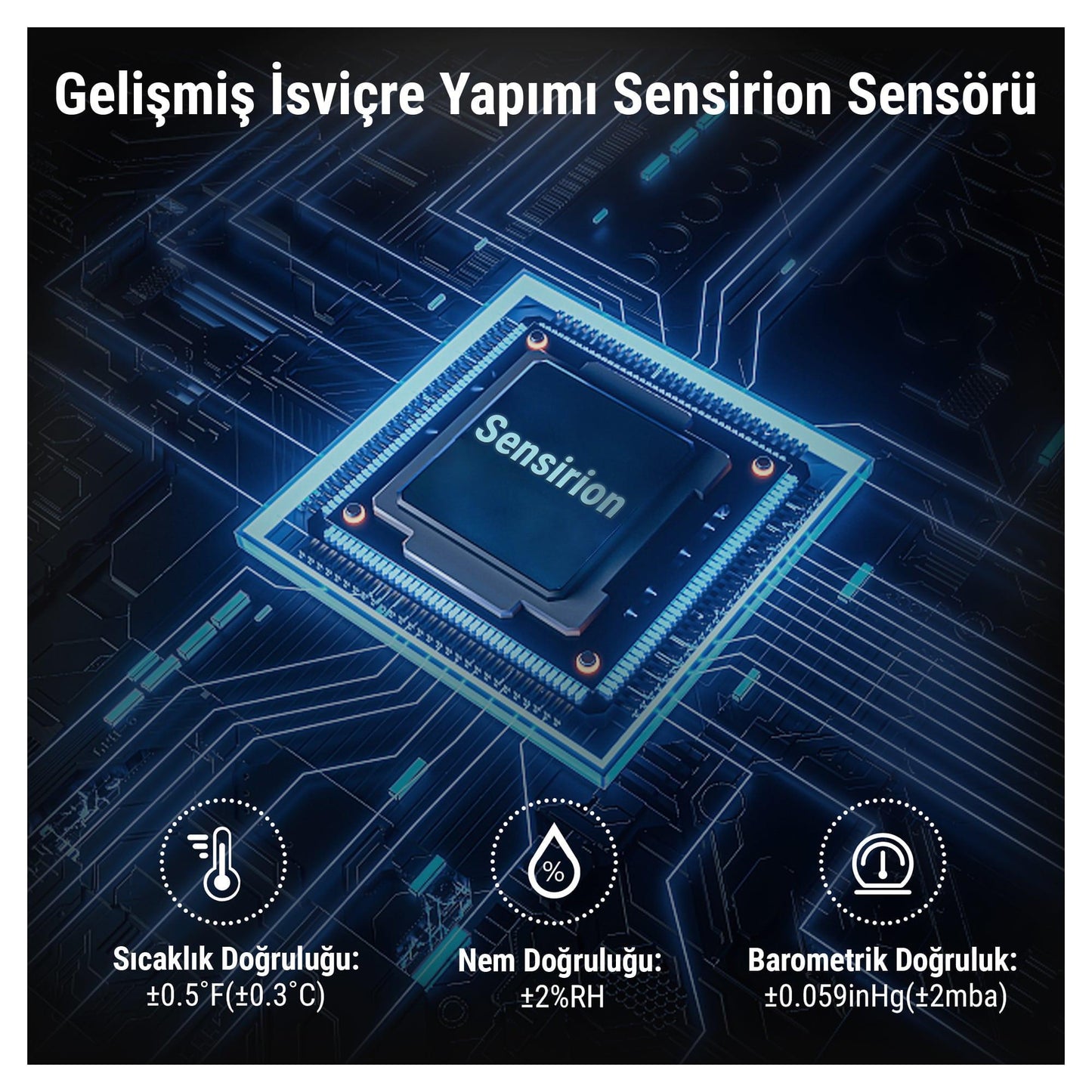 ThermoPro TP280B 7" Wi-Fi İç ve Dış Mekan Dijital Sıcaklık, Nem, Basınç Ölçer ve Hava Tahmin istasyonu