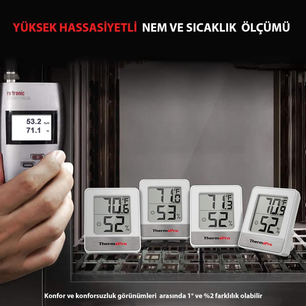 ThermoPro TP49W Mini İç Mekan Dijital Sıcaklık ve Nem Ölçer Termometre