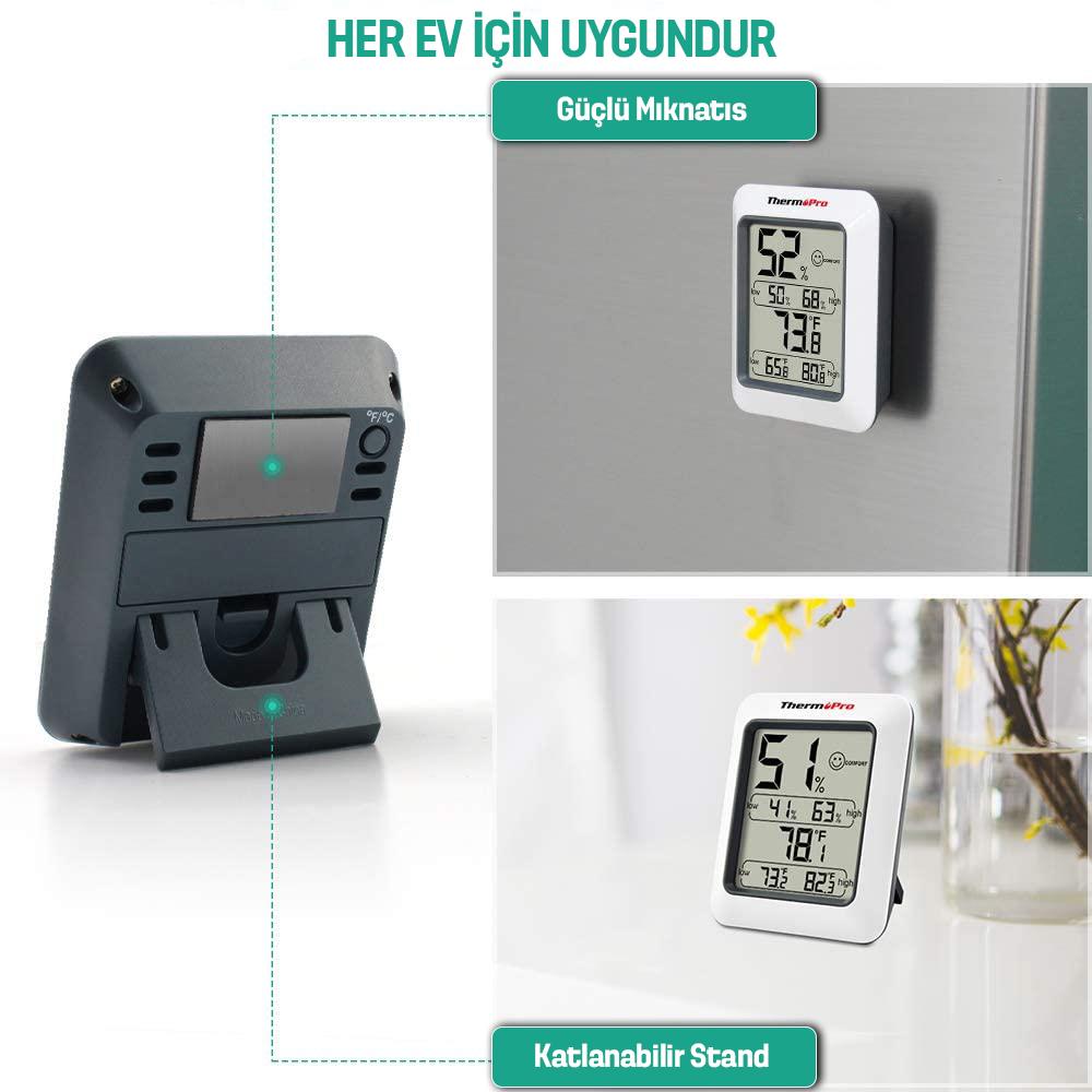 ThermoPro TP50 Termometre İç Mekan Dijital Sıcaklık ve Nem Ölçer