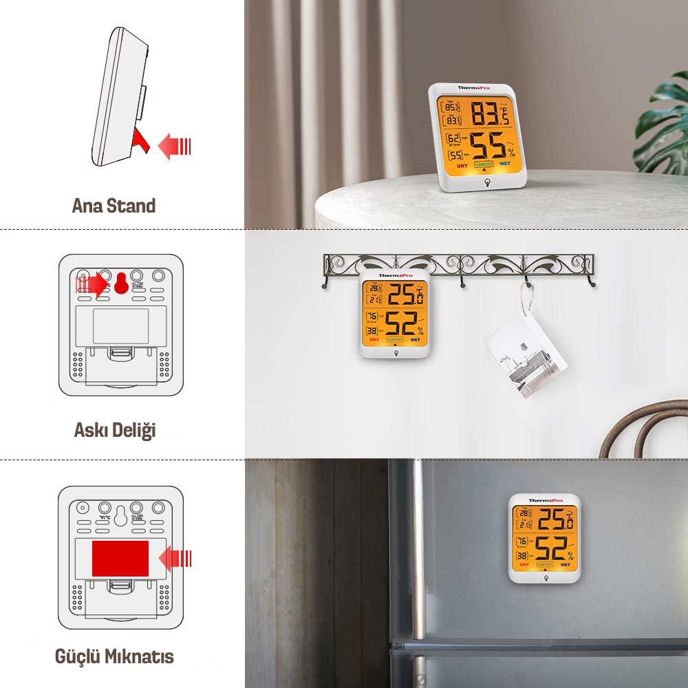 ThermoPro TP53 Termometre İç Mekan Dijital Sıcaklık ve Nem Ölçer