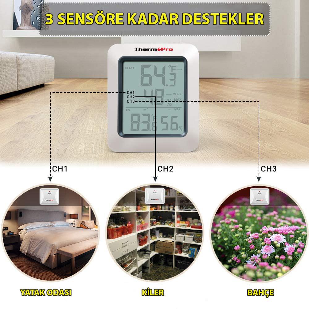 ThermoPro TP60C Wifi İç-Dış Mekan Dijital Sıcaklık ve Nem Ölçer