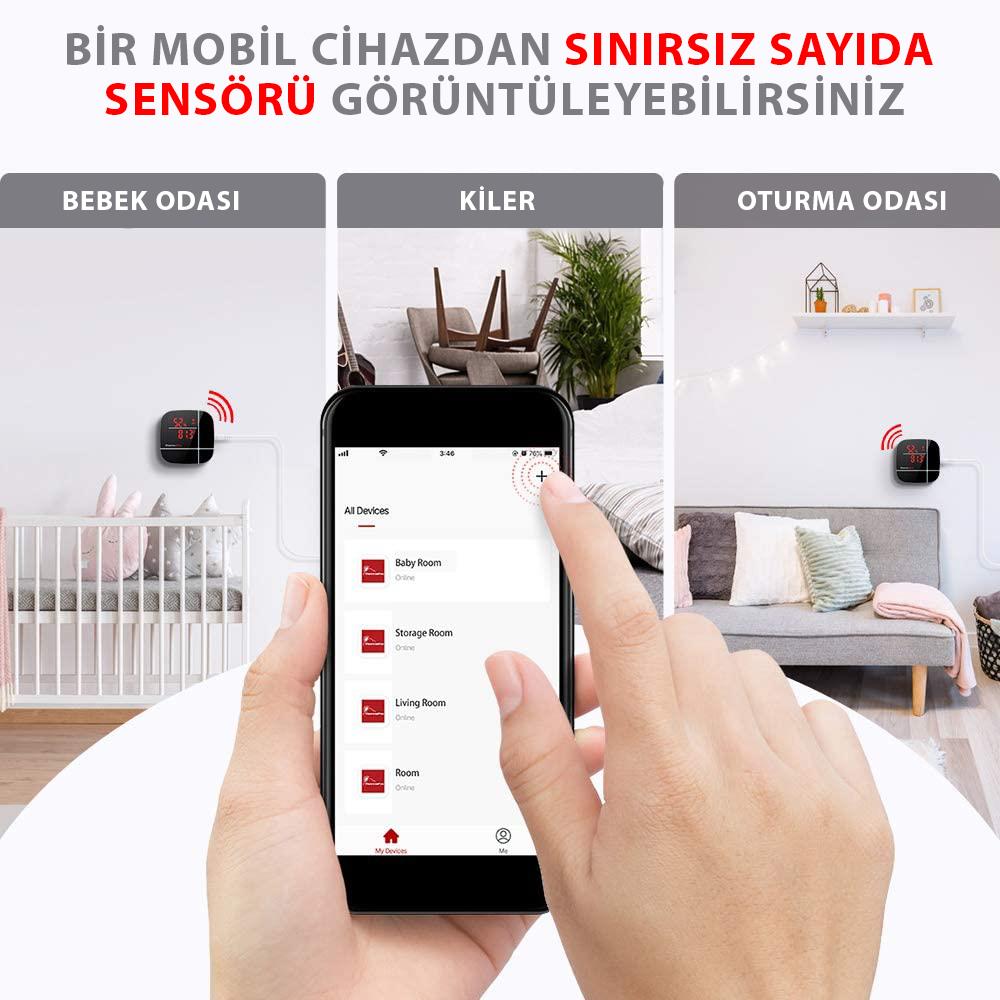 ThermoPro TP90 WiFi App Kontrollü Sıcaklık ve Nem Termometresi