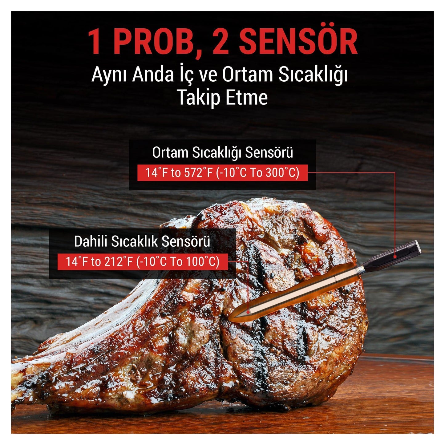 ThermoPro TP960 Bluetooth, Digital,Tek Problu Profesyonel Et Termometresi