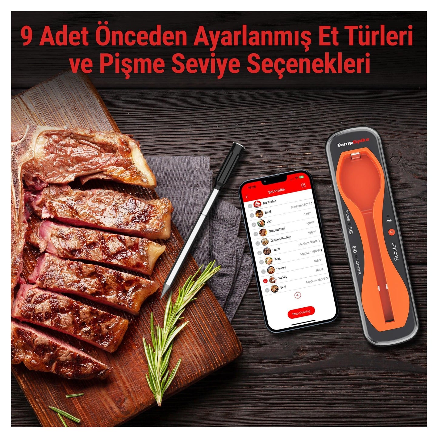 ThermoPro TP960 Bluetooth, Digital,Tek Problu Profesyonel Et Termometresi