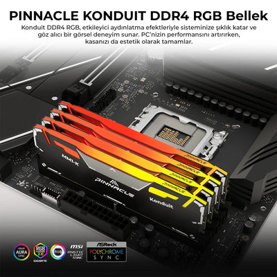 Timetec Pinnacle PKMD4U32C16CHB32G 32GB DDR4 3200Mhz 2Rx8 CL16 RGB Masaüstü Ram