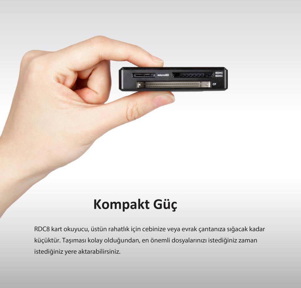 Transcend TS-RDC8K2 CF/SD/SDHC/SDXC/microSD Type-C Çoklu Kart Okuyucu