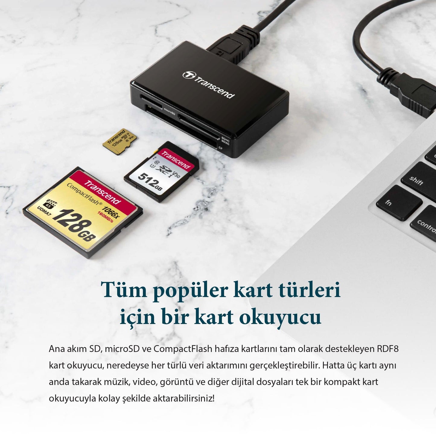 Transcend TS-RDF8K2 USB 3.0 Kart Okuyucu