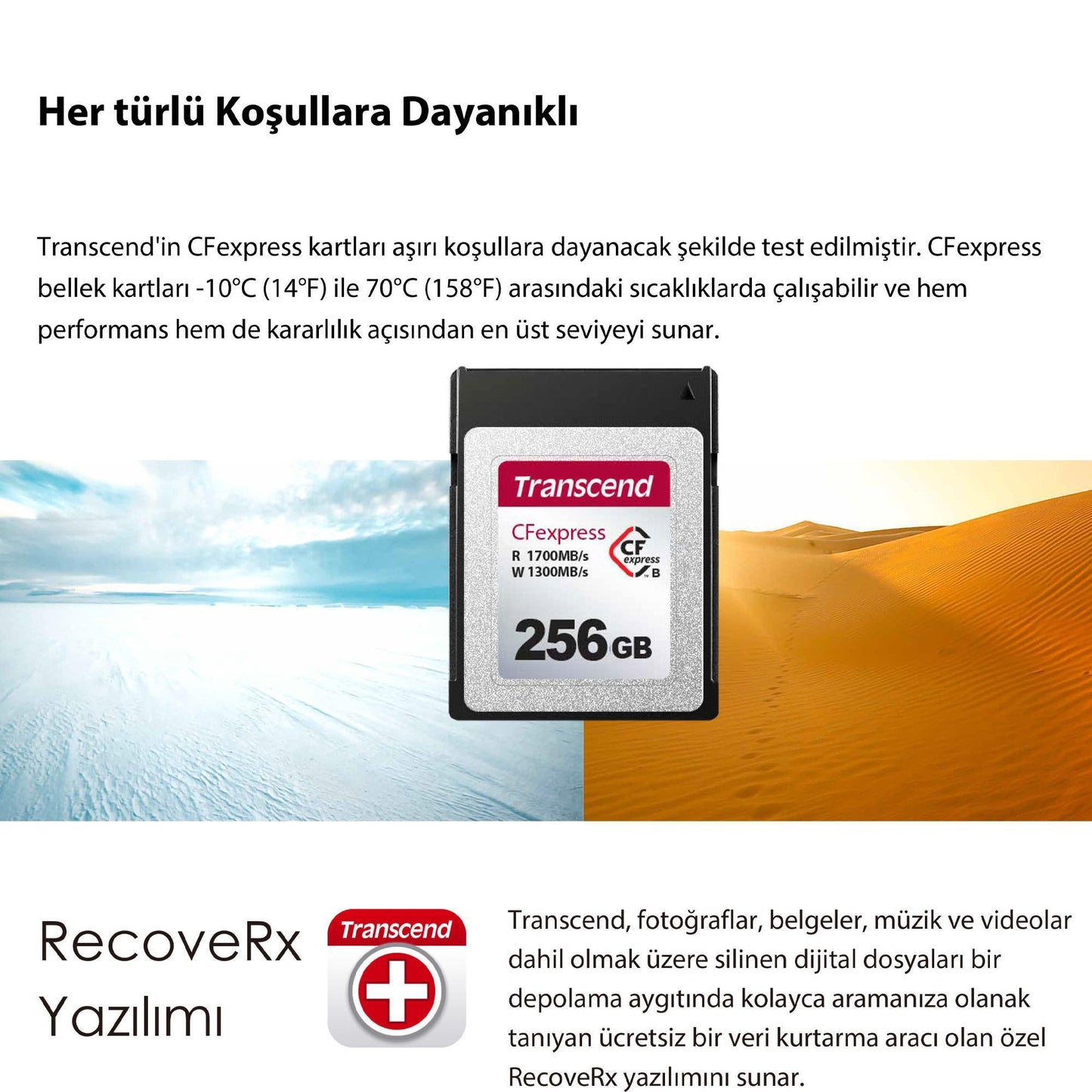 Transcend TS256GCFE820 256GB CFExpress Hafıza Kartı