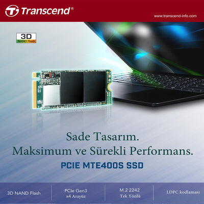 Transcend TS2TMTE400S 2TB M.2 2242PCIe Gen3x4 NVMe 3D TLC SSD