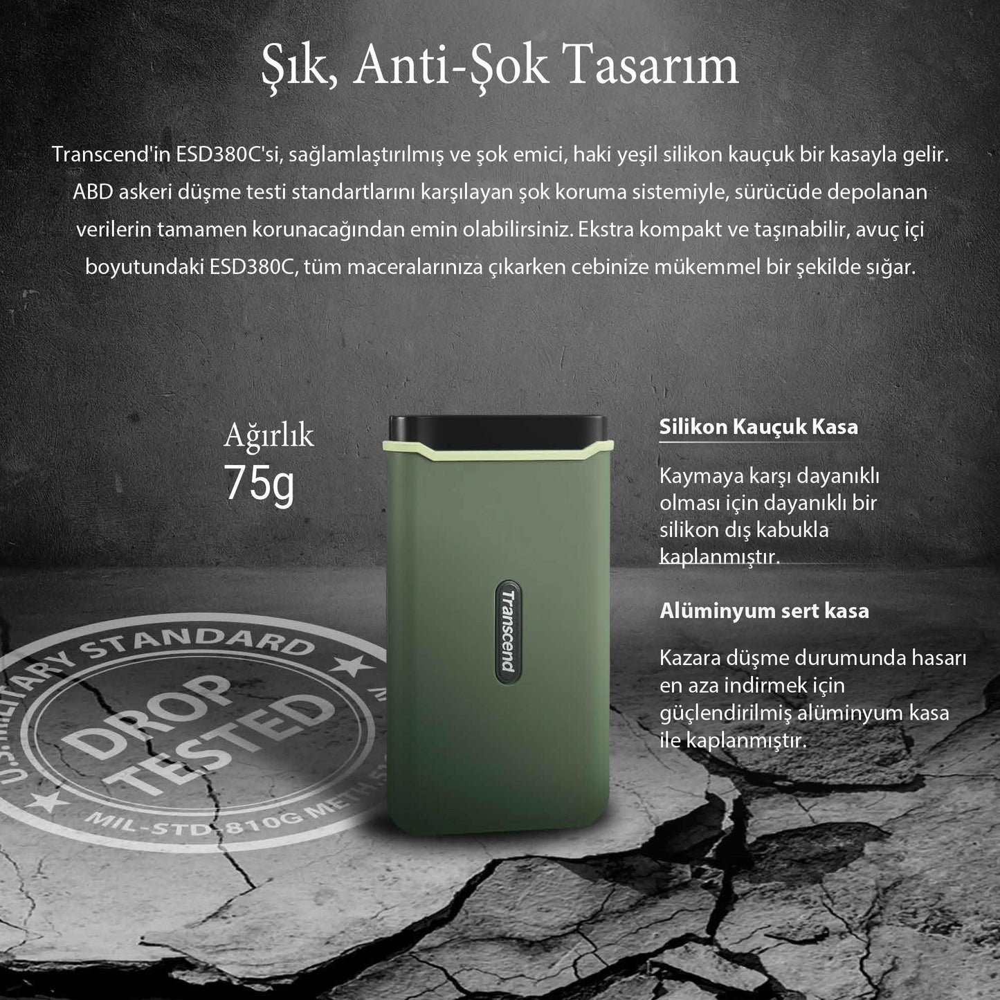 Transcend TS4TESD380C 4TB Nvme 2000mb/s PCIe M.2 Gen 2 Type C Taşınabilir SSD