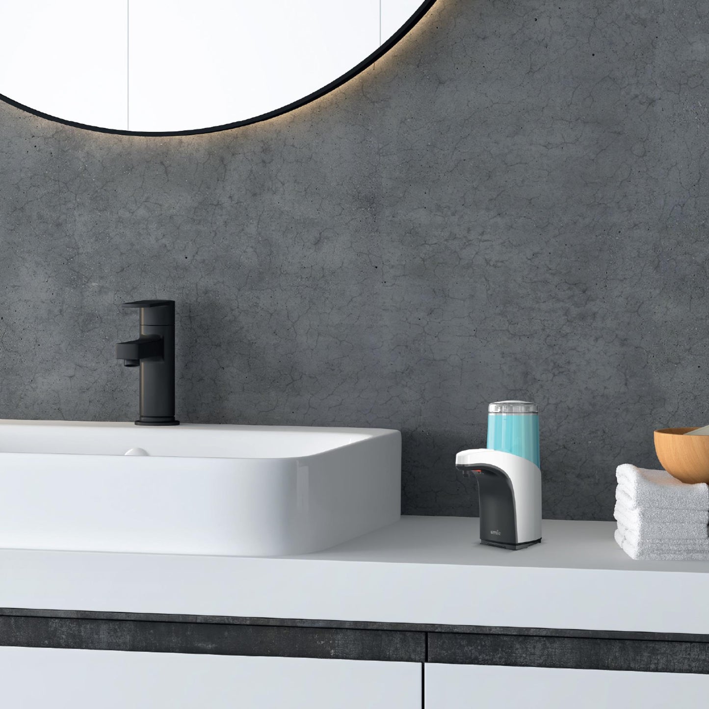 UMIE SL-U01 300ML Siyah/ Beyaz *4xAA Pil El Sensörlü Sıvı Sabunluk