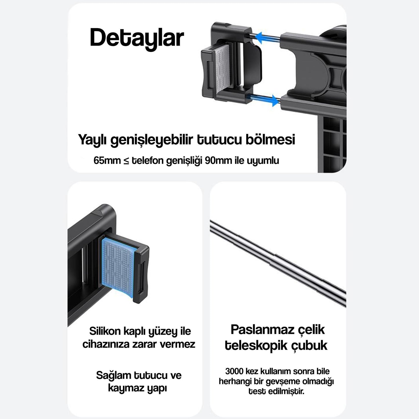 USAMS 2in1 Bluetooth Kumandalı Tripod ve 360° Selfie Çubuğu ZB256