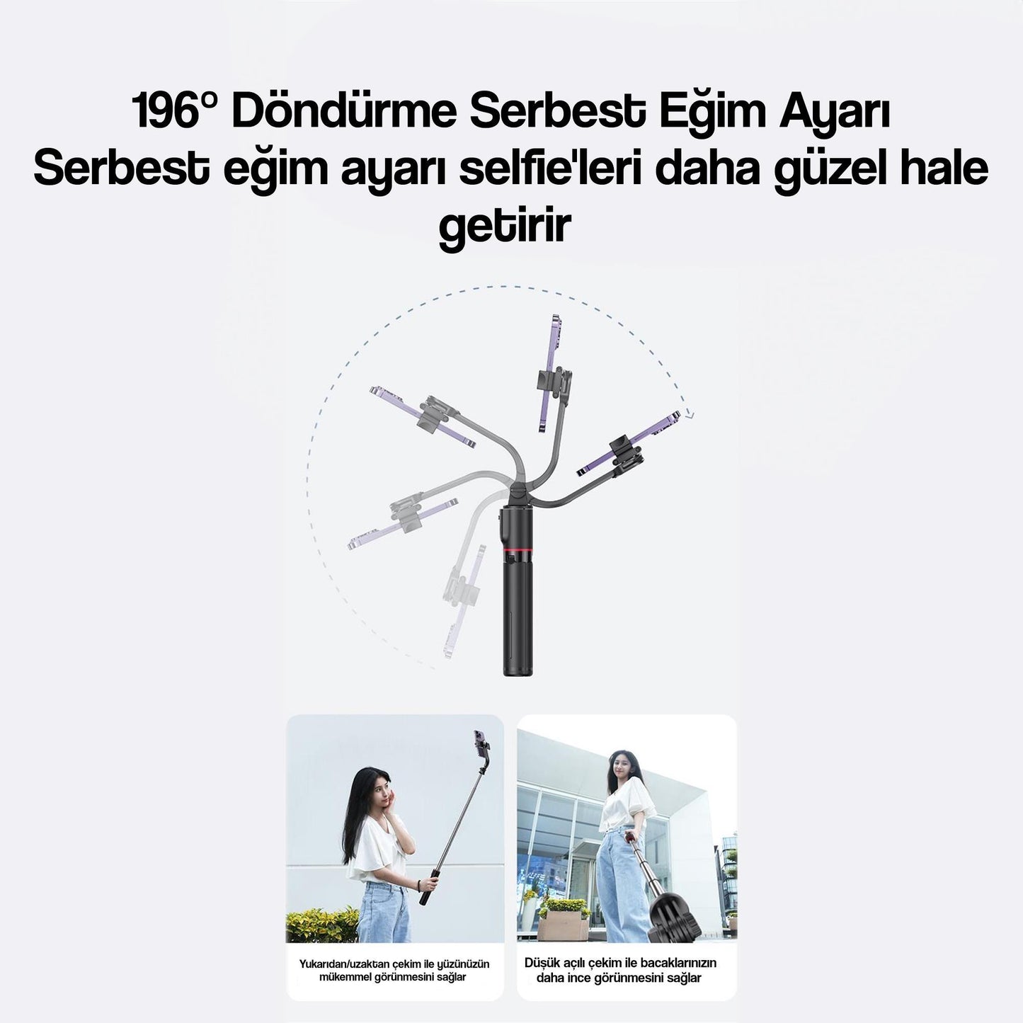 USAMS 2in1 Bluetooth Kumandalı Tripod ve 360° Selfie Çubuğu ZB256