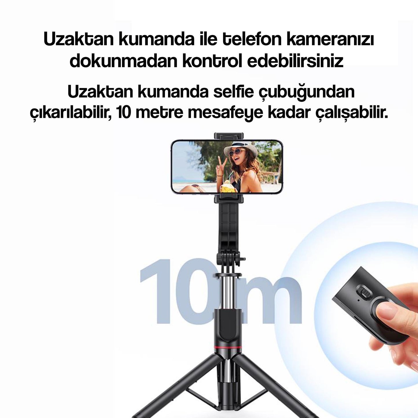 USAMS 2in1 Bluetooth Kumandalı Tripod ve 360° Selfie Çubuğu ZB256