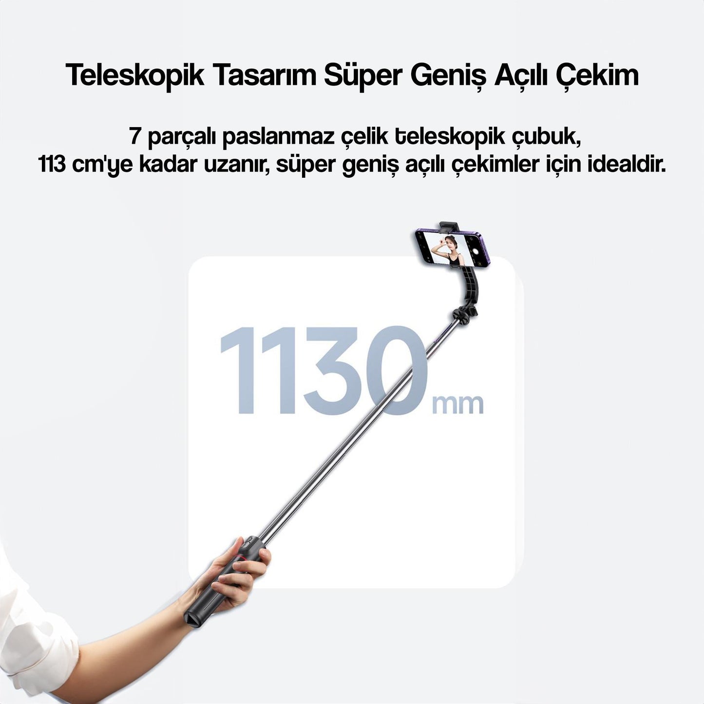 USAMS 2in1 Bluetooth Kumandalı Tripod ve 360° Selfie Çubuğu ZB256
