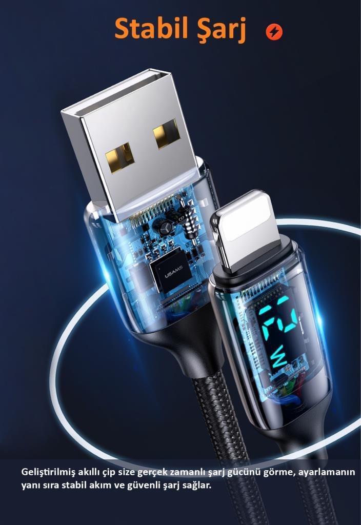 Usams US-CC133 20W Şarj Başlığı + US-SJ543 12W Lightning, Çipli, Apple Hızlı Şarj Kiti