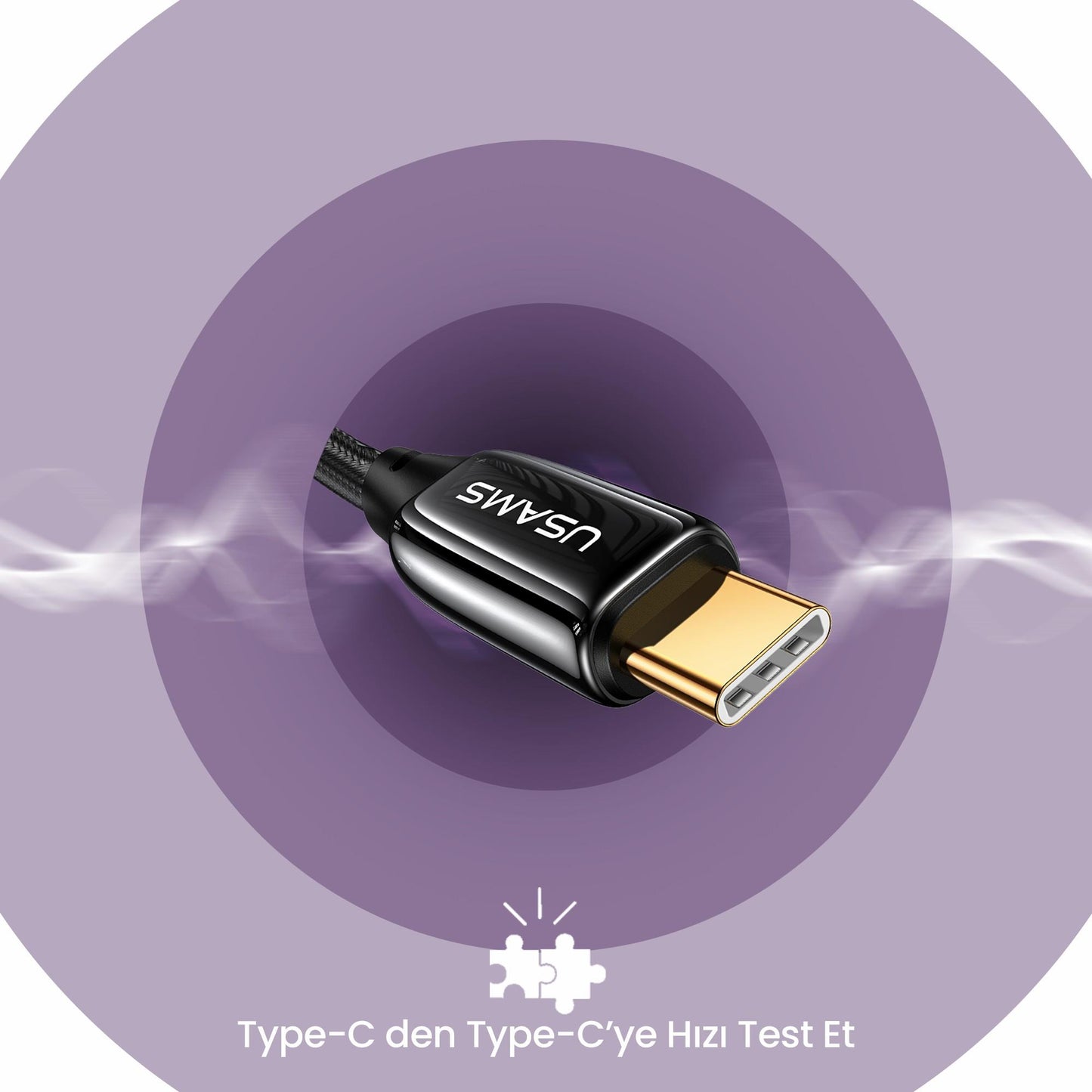 Usams US-SJ581 PD3.1 Type-C To Type-C Çinko Alaşım 240W Hızlı Şarj ve Data Kablosu 2m