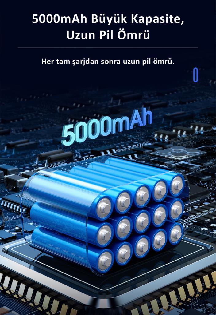 Usams US-ZB215 350PSI 5000mah Şarjlı Çok Amaçlı Taşınabilir Hava Pompası