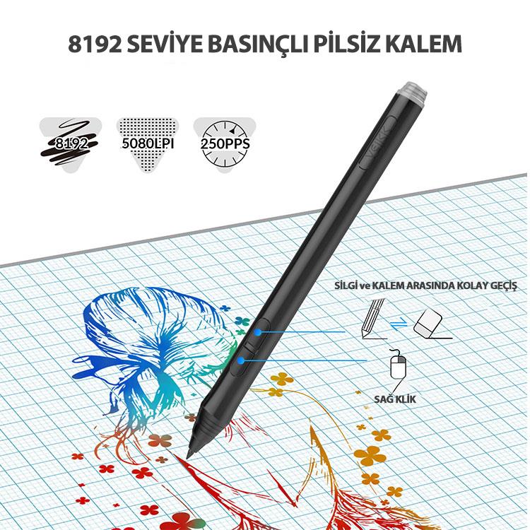 Veikk A50, Veikk A15 ve Veikk A15 Pro Grafik Tabletler İçin Pilsiz Pasif Kalem (Veikk P02)
