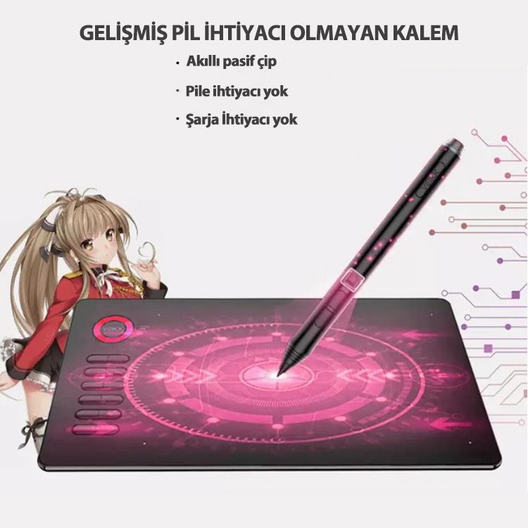 Veikk A50, Veikk A15 ve Veikk A15 Pro Grafik Tabletler İçin Pilsiz Pasif Kalem (Veikk P02)