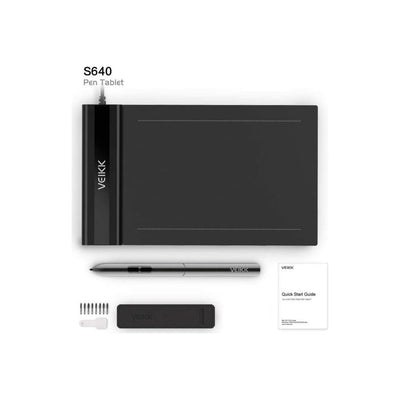 Veikk S640 6 x 4" 8192 Levels 5080 LPI Grafik Tablet + Kalem