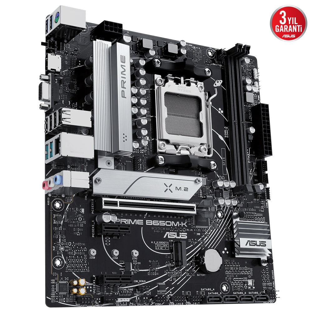 ASUS PRIME B650M-K B650 DDR5 Vga GLan 2.5G mATX HD DP M2 RGB TYPE-C AM5 AMD Anakart