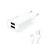 COMPAXE CTA-521DUMB24 10W 5V 2.1A ÇİFT USB ADAPTÖR Beyaz KABLOLU SET