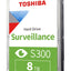TOSHIBA HDWT380UZSVA 8TB S300 3.5" 7200rpm 256mb SATA 7/24 Harddisk
