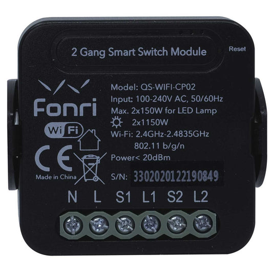 Fonri Kablosuz Akıllı Sıva Altı İkili Anahtar Modülü