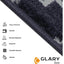 Glary Home GH40A-GRYB Kare Desenli Kaydırmaz Tabanlı Merdiven Halısı - Gri/Siyah