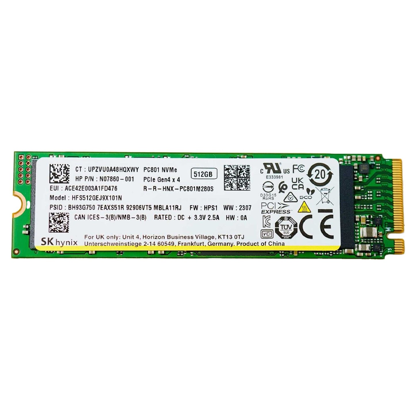 SK Hynix PC801 512GB M.2 2280 NVMe SSD