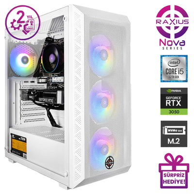 RaXius Nova G2 i5 30506G-124 i5-12400 RTX3050 6 GB Gaming Masaüstü Bilgisayar
