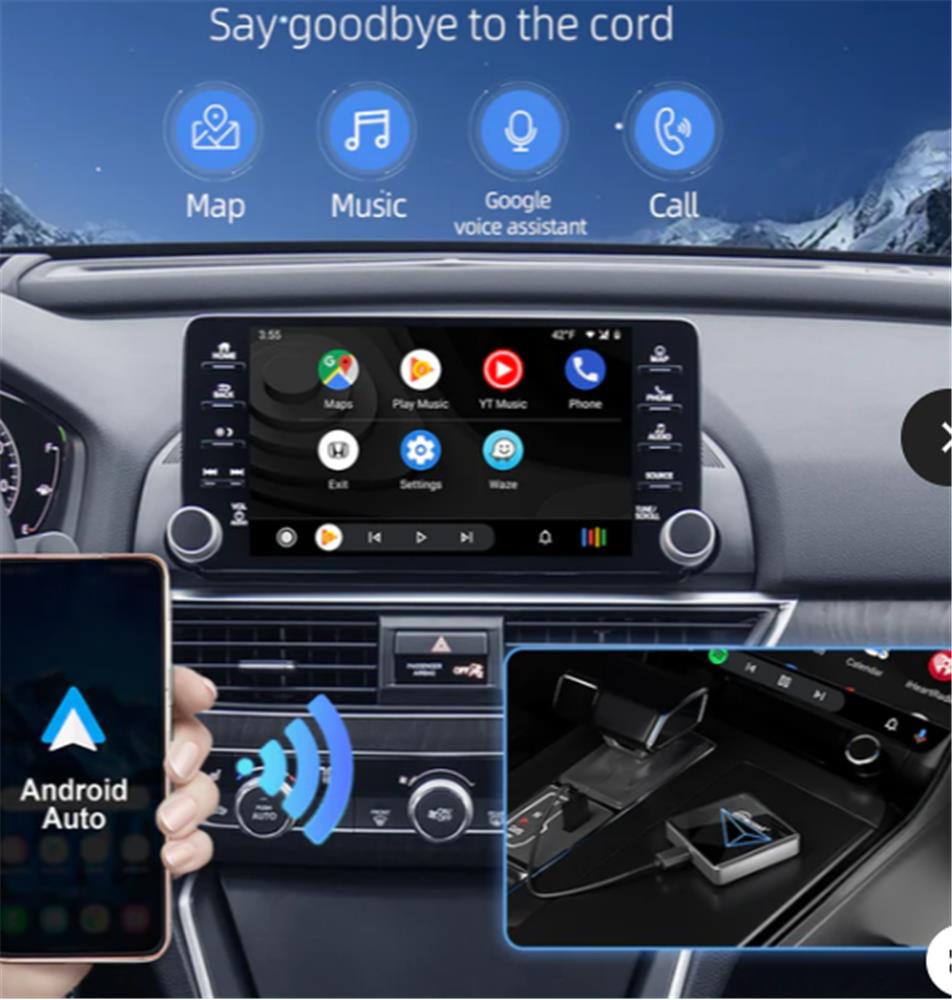 Ottocast OT-A2Air A2 Air Wireless Android Auto Kablosuz Araç Interface Bluetooth, Wi-Fi