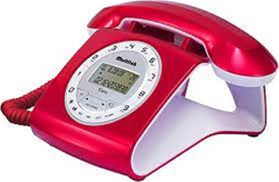 Multitek Retro Özel Tasarımlı Kablolu Siyah-Kırmızı-Gri-Turuncu-Beyaz Masa Üstü Telefon