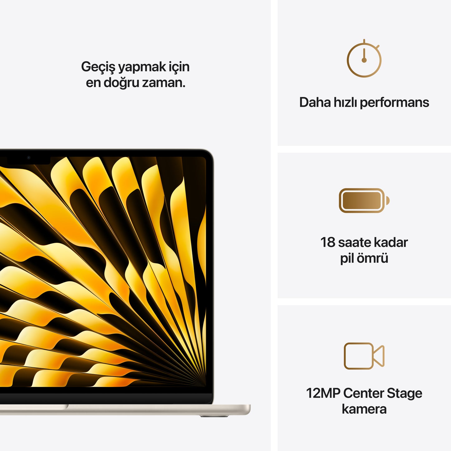 Apple MacBook Air M4 MC6A4TU/A 24GB 512SSD 13.6" Dizüstü Bilgisayar Yıldız Işığı