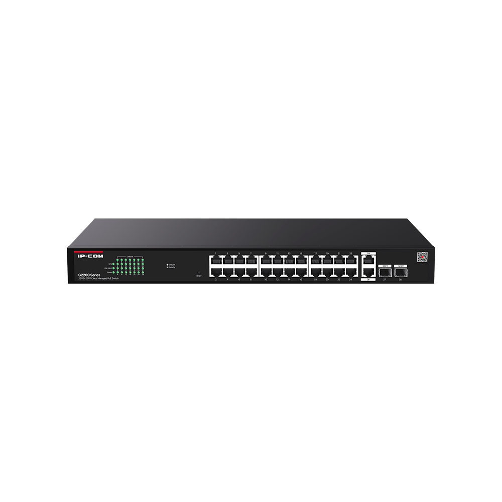 Ip-com G2228p-24-410w 24 Port Gigabit+2xrj45/sfp Uplink 370w Poe Cloud Yonetilebilir Rackmount Switch