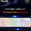 North Shield White Red Switch Türkçe Q RGB Beyaz Mekanik Gaming Klavye
