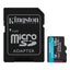 Kingston SDCG4-128GB 128GB microSDXC Canvas Go Plus Gen4 200MB-s A2 U3 V30 Card + ADP Hafıza Kartı