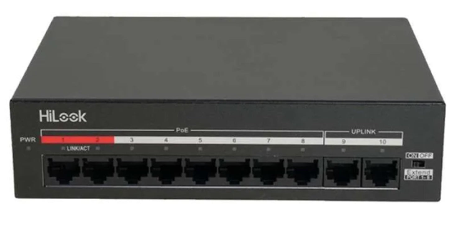 Hilook NS-0110MP-60 8 Port PoE, 60W, +2 Port Megabit Uplink Switch