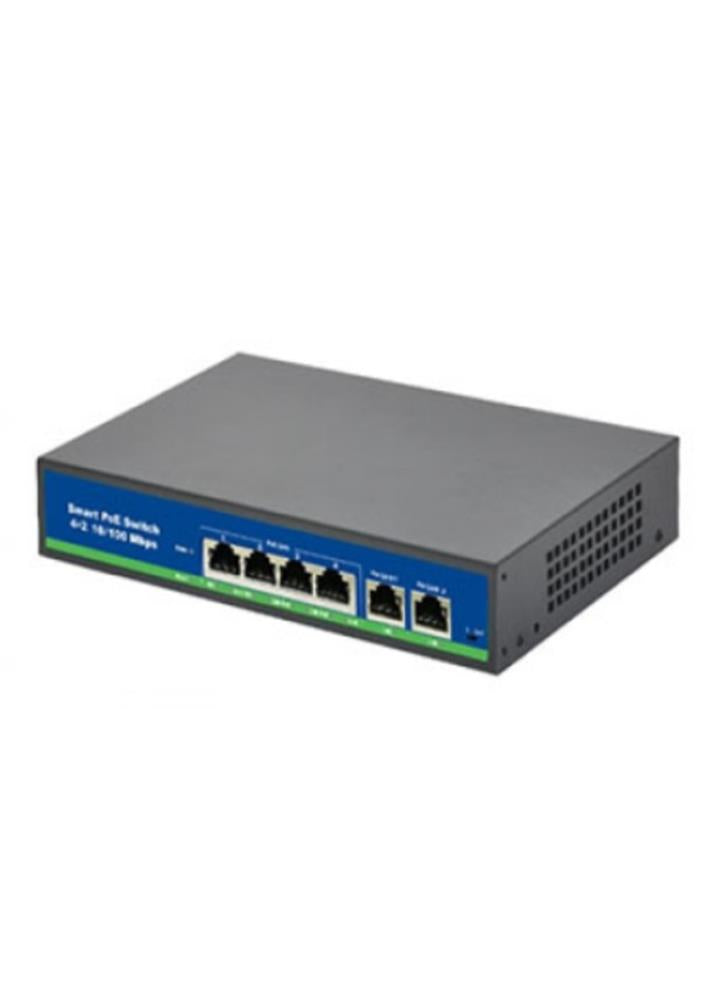 ISEE ISS-4006P 4 Port Poe+ 10-100 Mbps 2 Port 10-100 Uplink Switch 78W