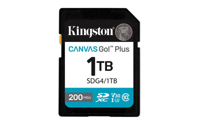 Kingston SDG4-1TB 1TB SDXC Canvas Go Plus Gen4 200MB-s C10 UHS-I U3 V30 Hafıza Kartı